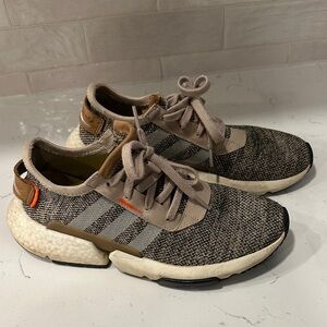 Adidas Black and Tan Knit Sneakers